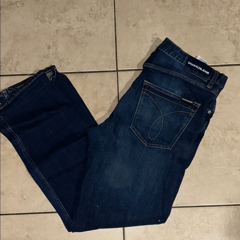 Calvin Klein Men's Dark Blue Relaxed Jeans